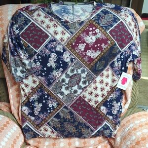 Bobbie Brooks Multicolor Patchwork Blouse